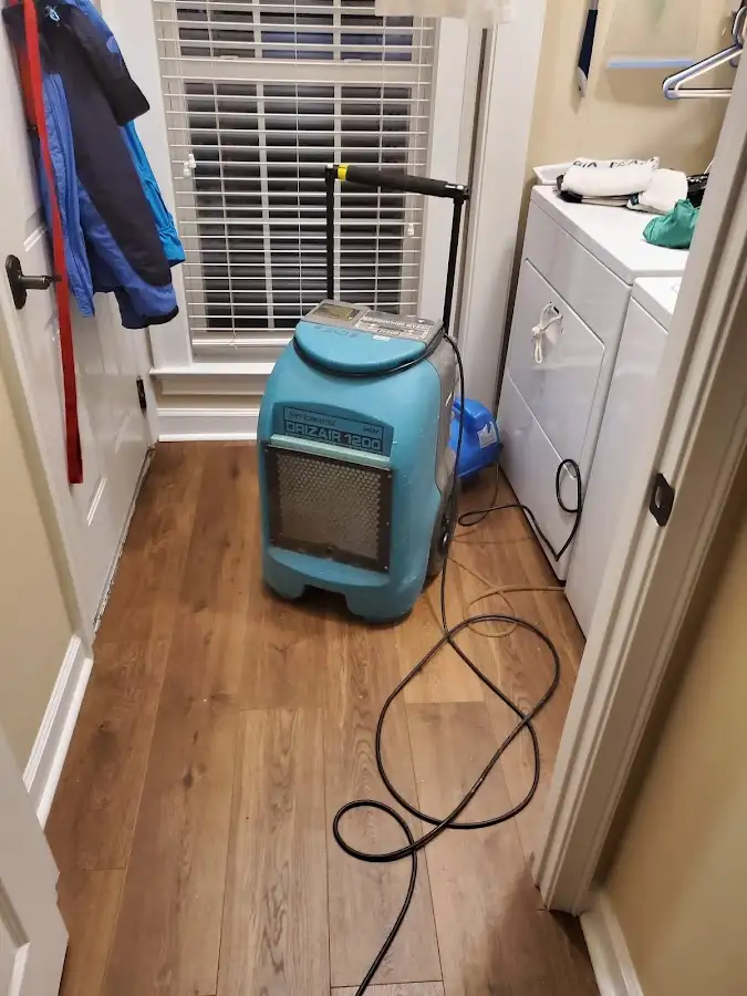 Commercial dehumidifier deployed for Flood Damage Cleanup in Davis